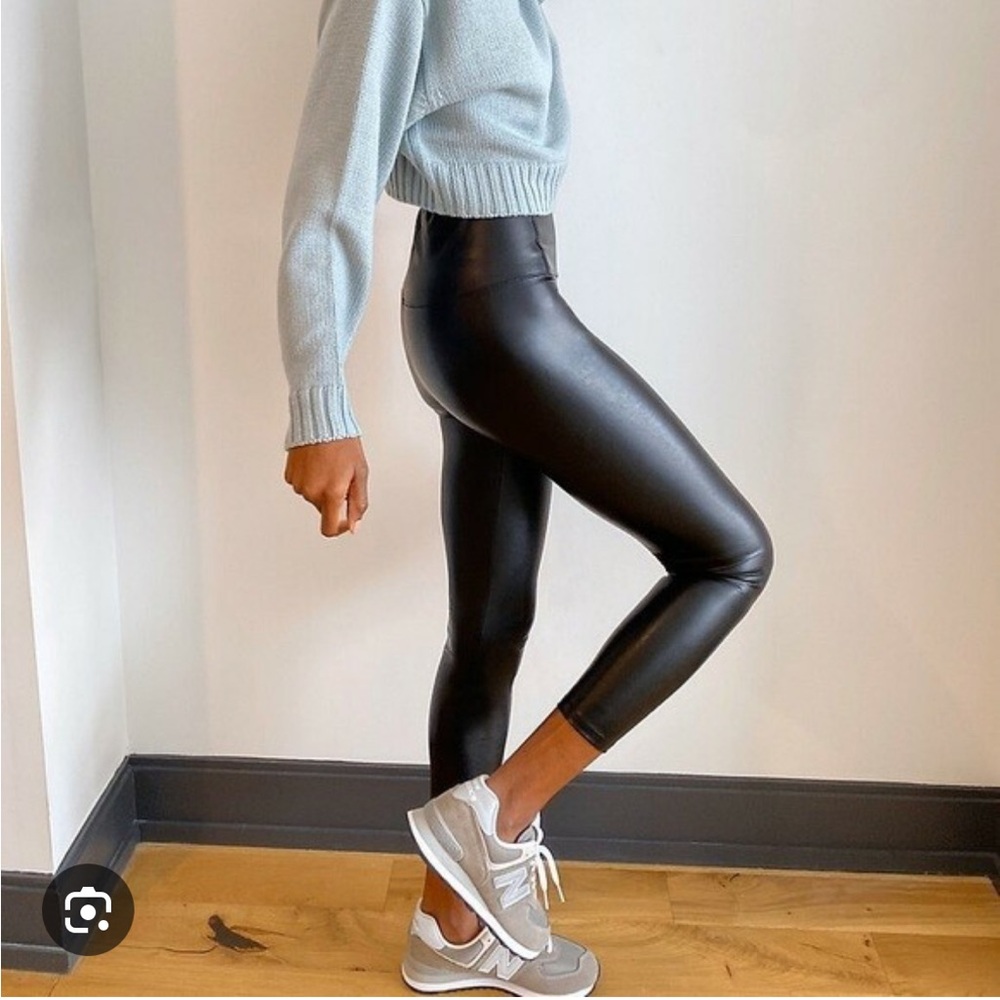 Aritzia Black Leather Look Leggings - Picture 3 of 6